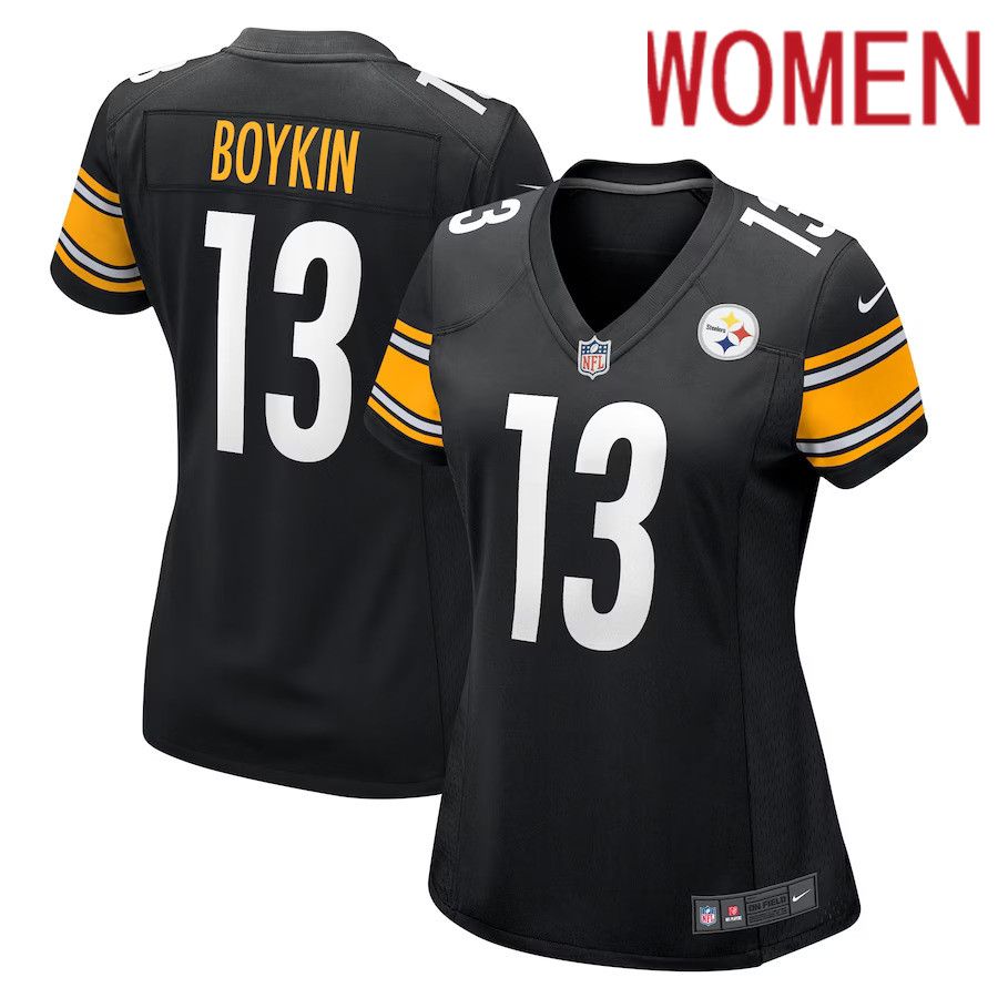 Women Pittsburgh Steelers 13 Miles Boykin Nike Black Game Player NFL Jersey